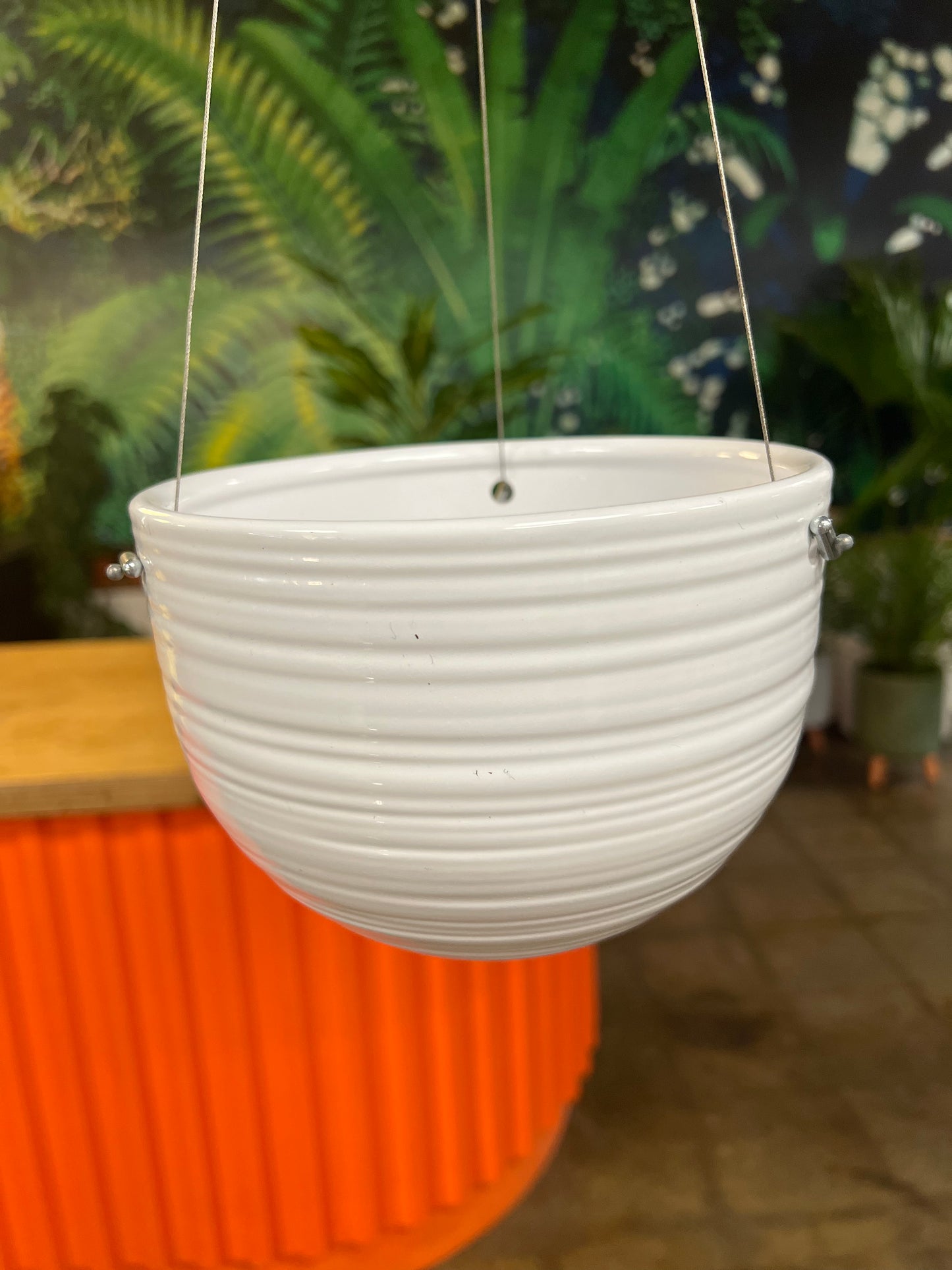 Bergamo Hanging Planter White