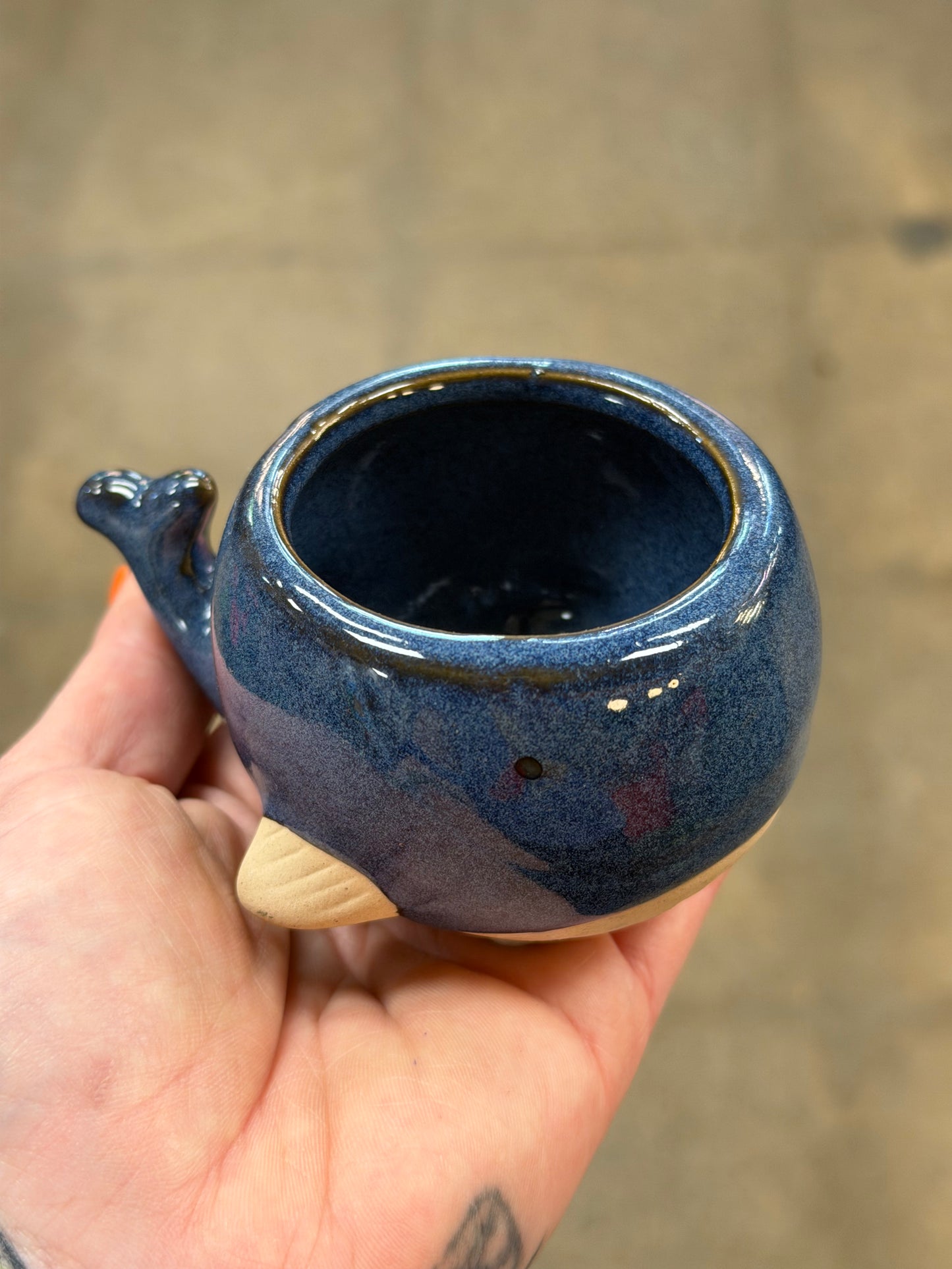 Cache pot Baleine Bleu