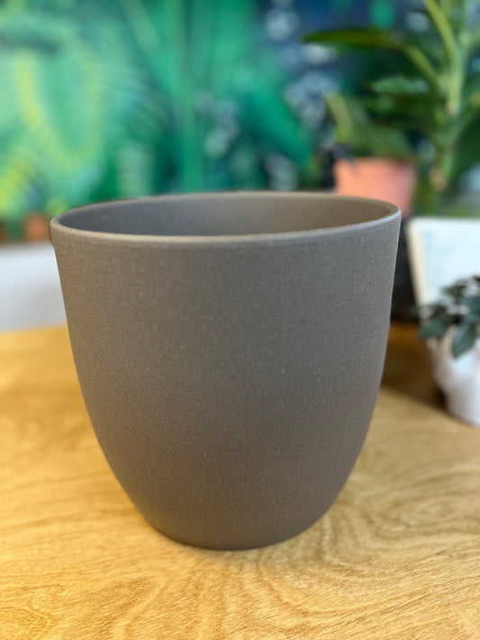 Cache pot basel Stone Gris Brun